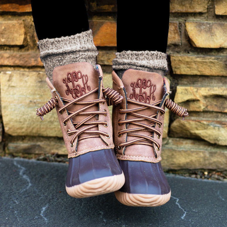 Kids Duck Boot Socks | Black and Brown