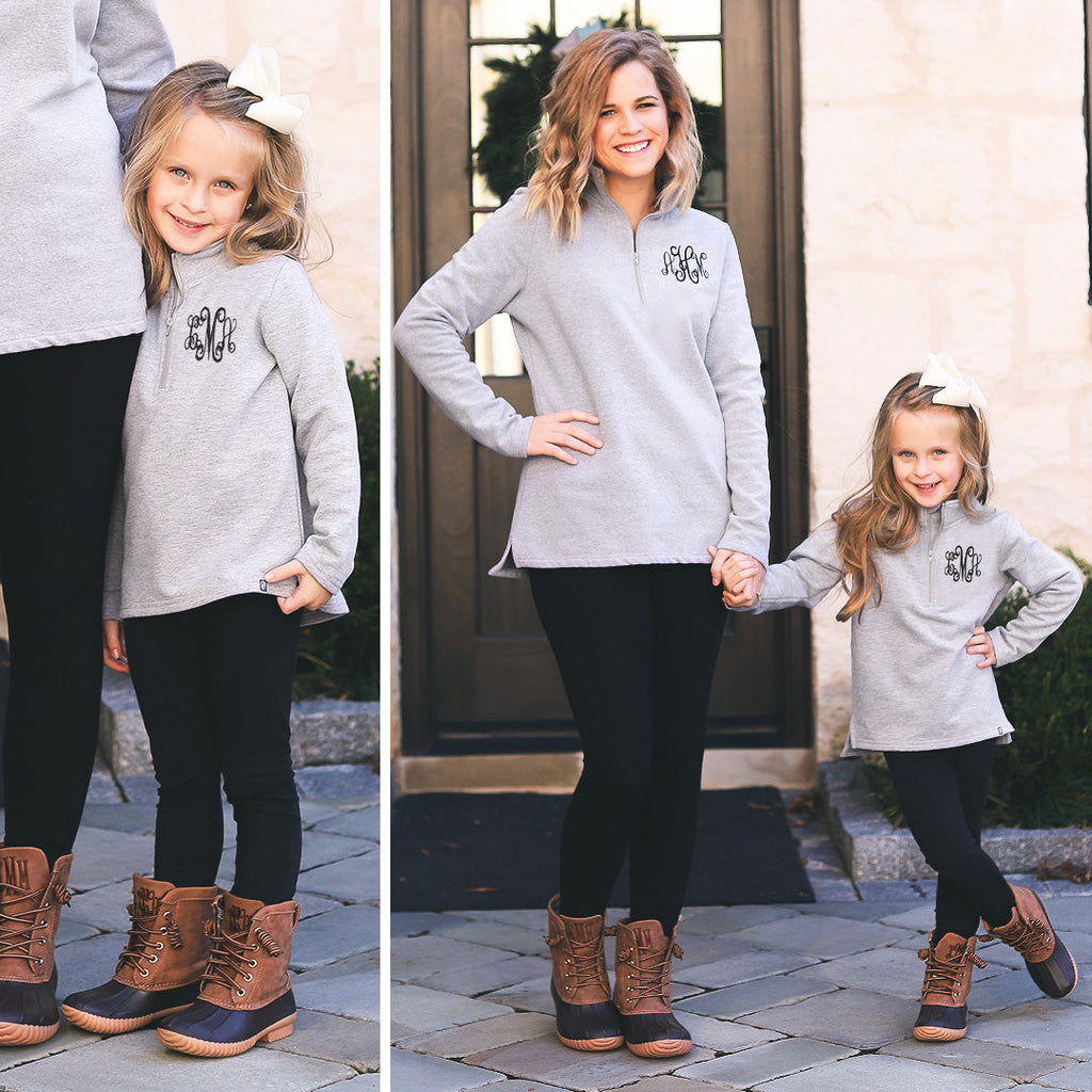 Monogrammed Kids Pullover Sweatshirt | Heathered Gray