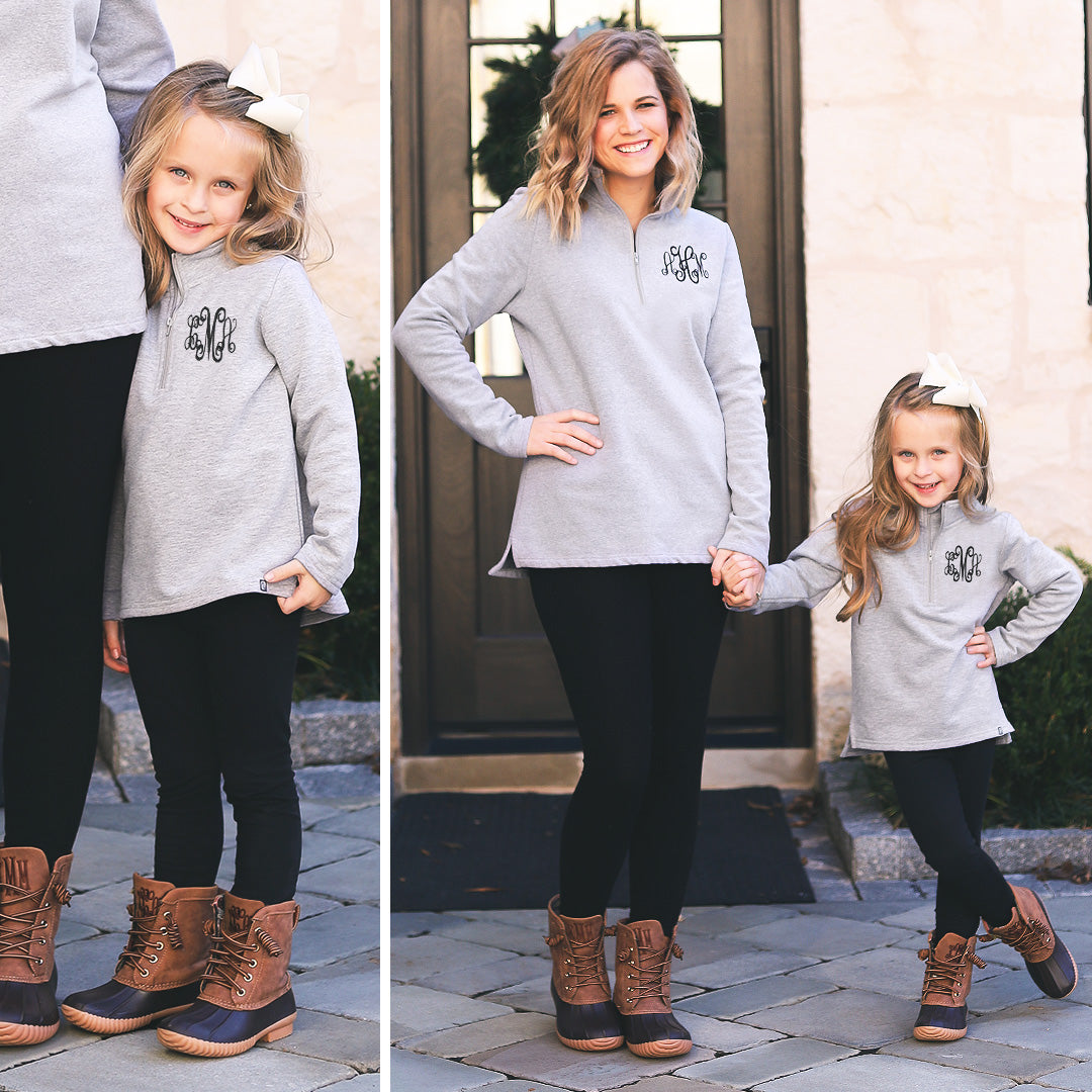 Monogrammed Kids Pullover Sweatshirt | Heathered Gray