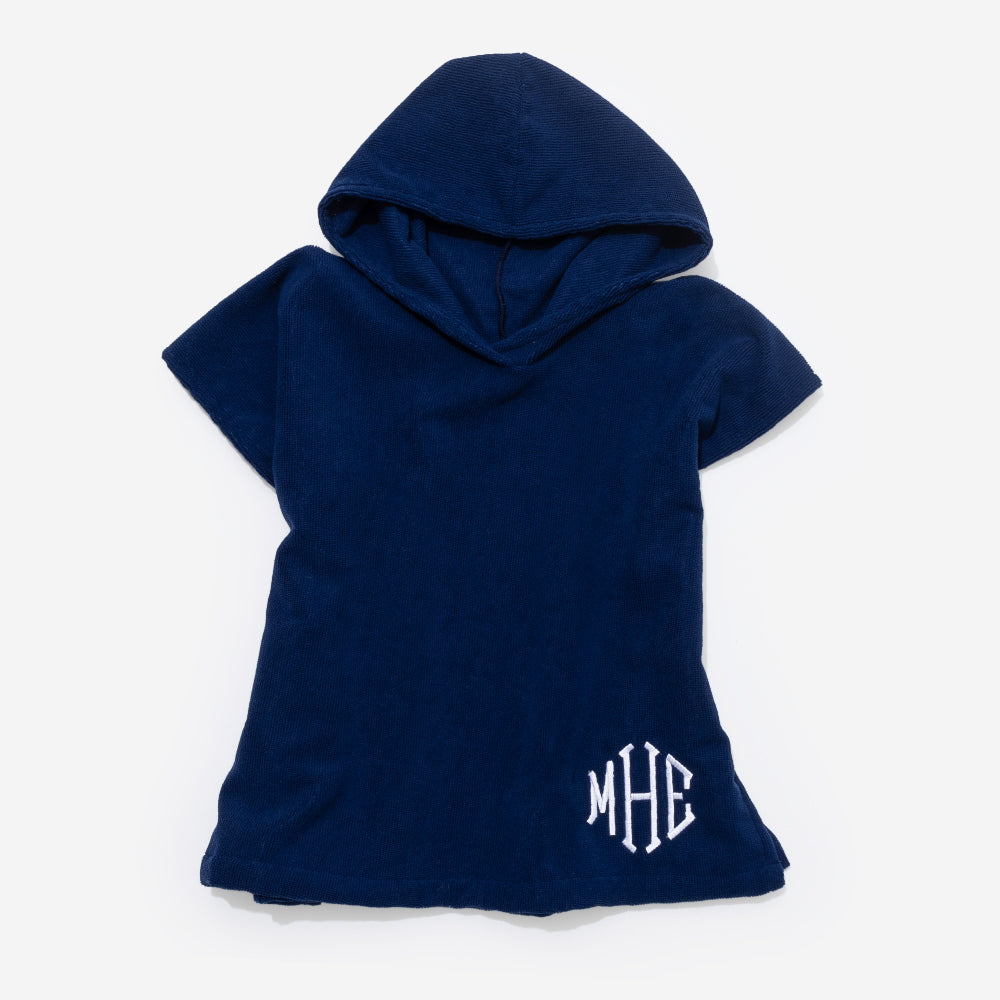 Monogrammed Toddler Hooded Towel Poncho | Navy