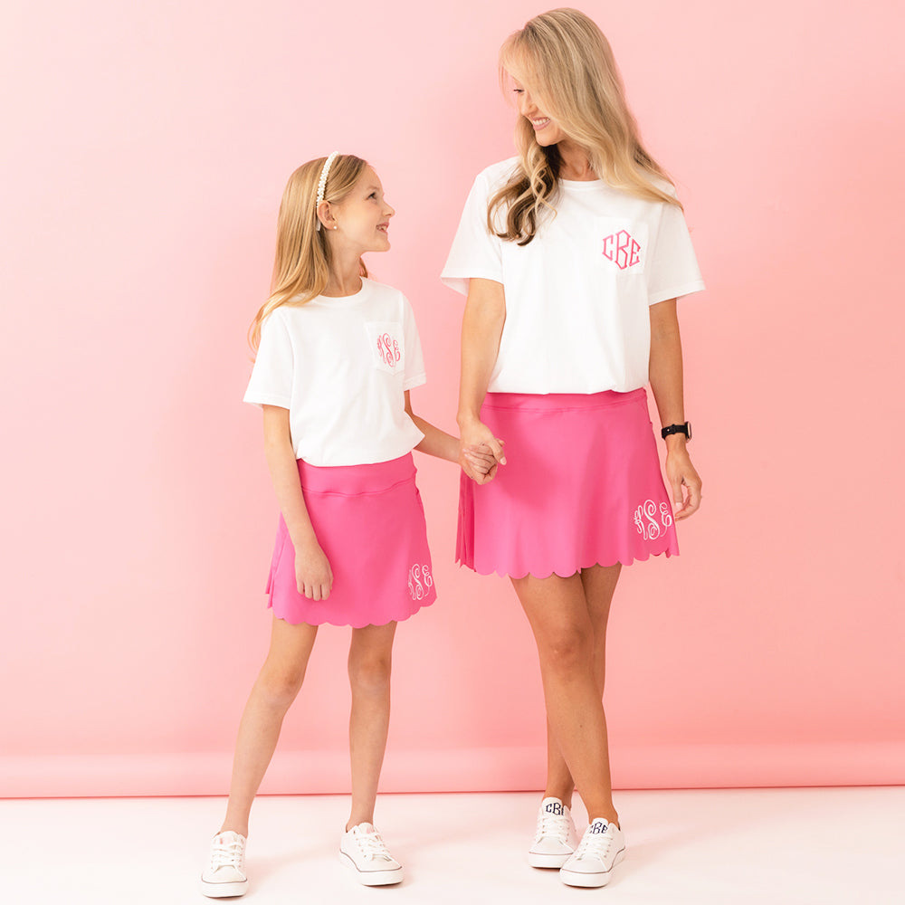 Monogrammed Kids Short Sleeve Shirt | White