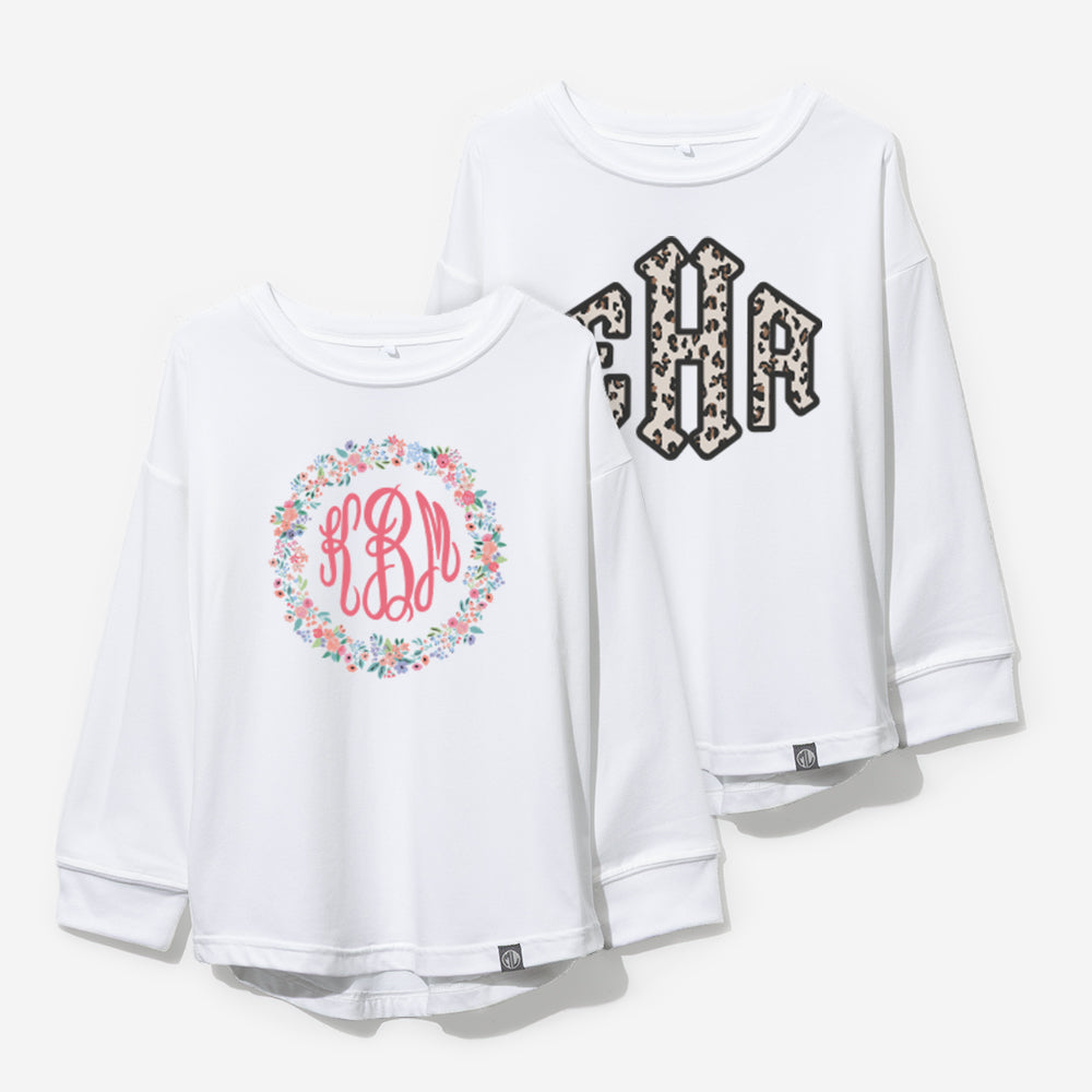Personalized Kids Long Sleeve Shirt | White