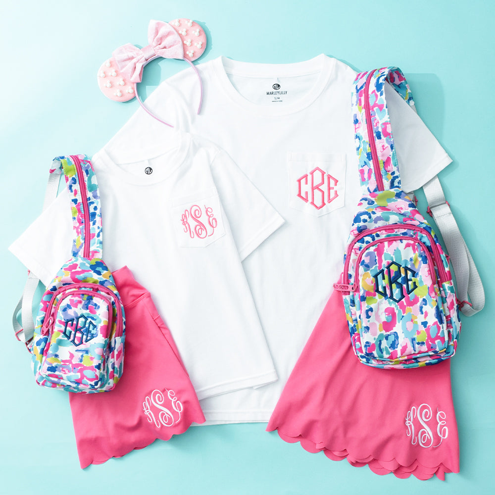 Monogrammed Kids Short Sleeve Shirt | White