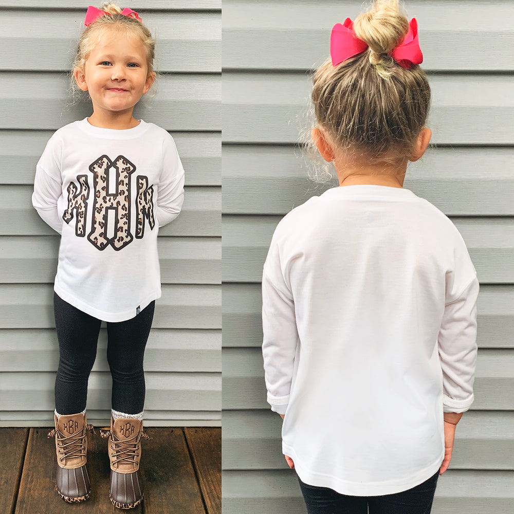 Personalized Kids Long Sleeve Shirt | White