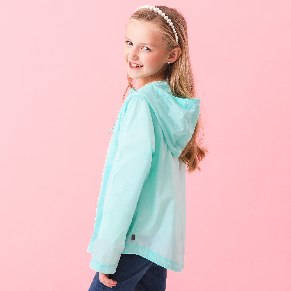 Monogrammed Kids Lightweight Rain Jacket | Mint