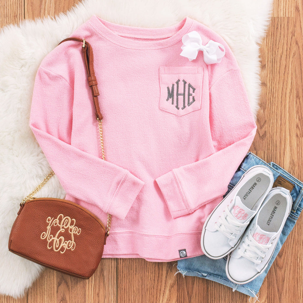 Monogrammed Youth Sneakers | White