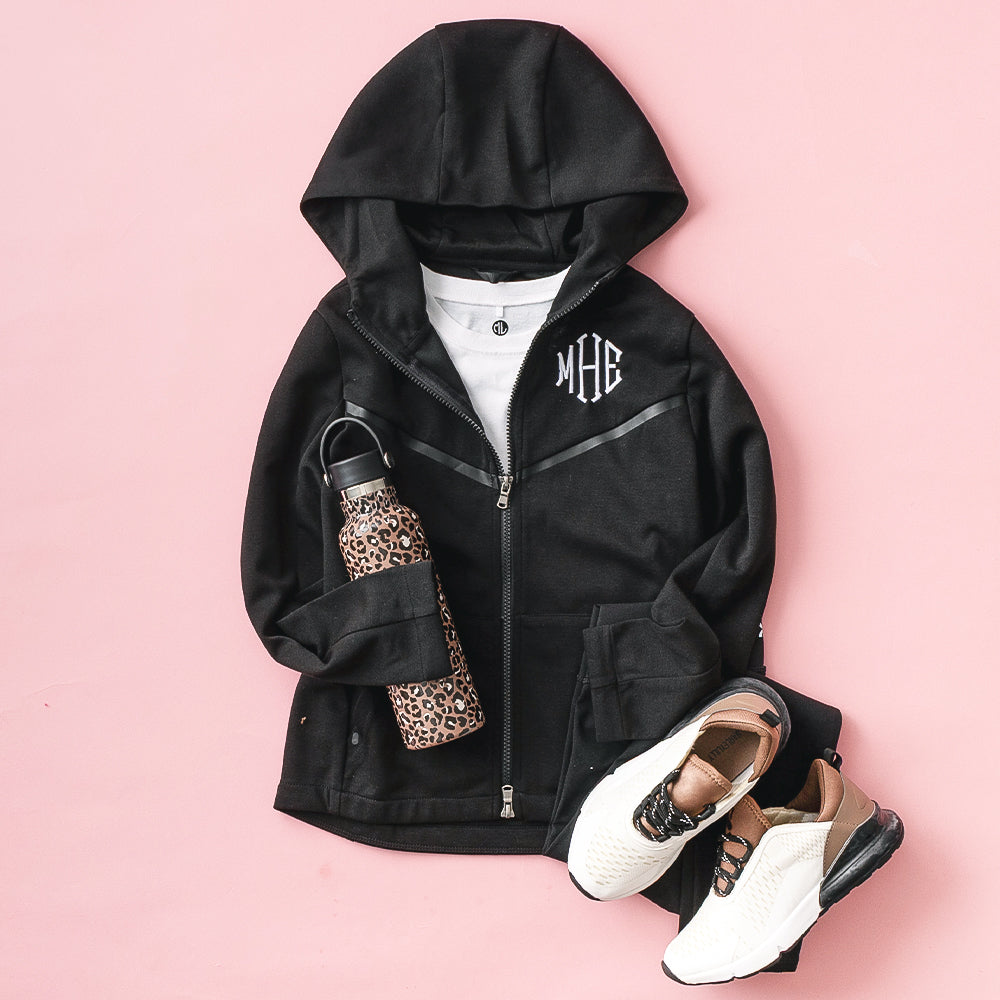 Personalized Youth Full Zip Jacket | Black