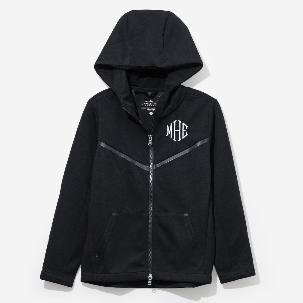 Personalized Youth Full Zip Jacket | Black
