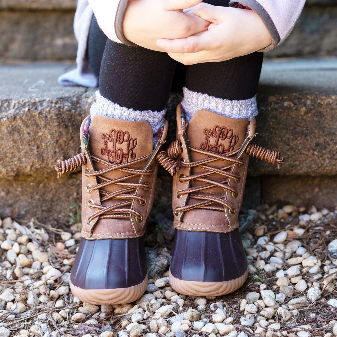 Kids Duck Boot Socks | Pink & Grey