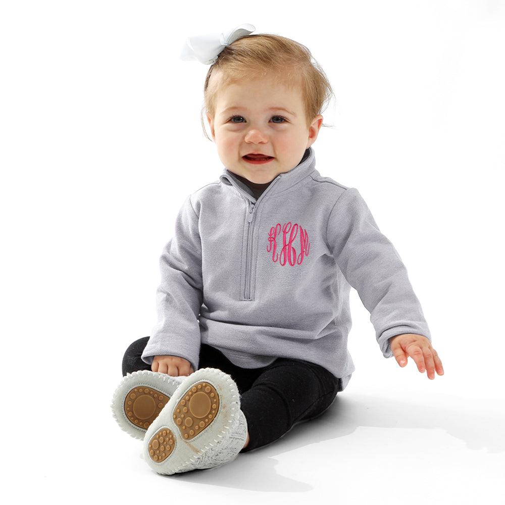 Monogrammed Kids Pullover Sweatshirt | Heathered Gray