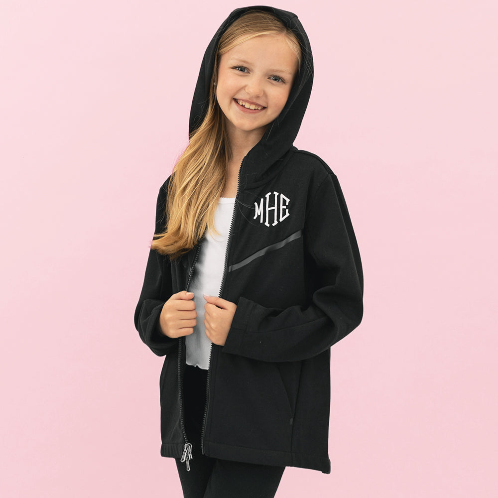 Personalized Youth Full Zip Jacket | Black