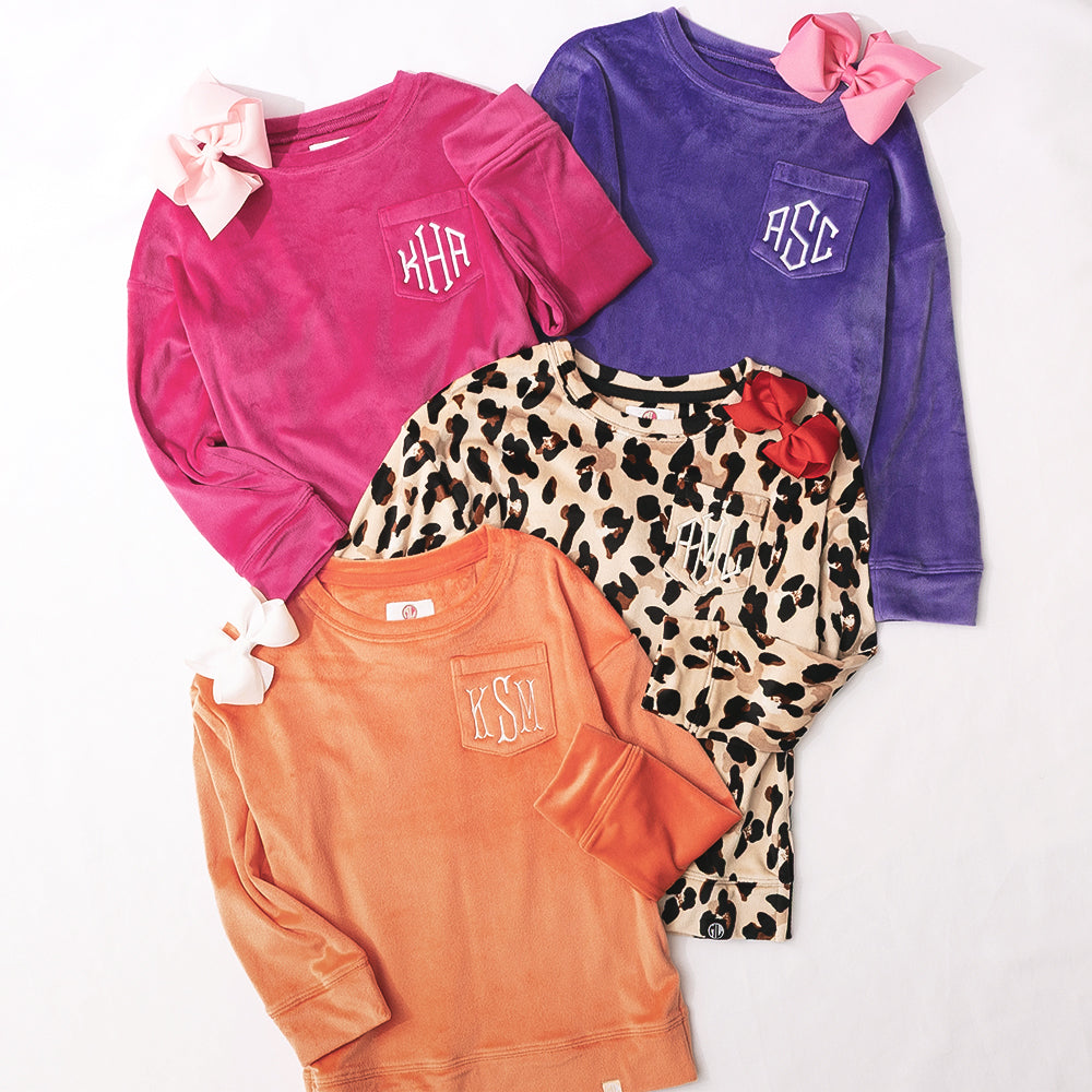 Monogrammed Kids Softspun Sweatshirt | Pumpkin