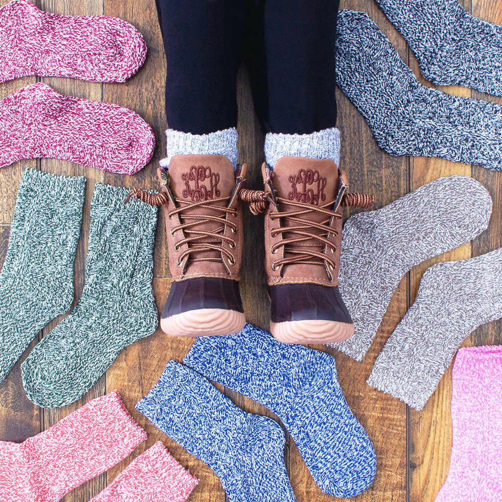 Kids Duck Boot Socks | Pink & Grey