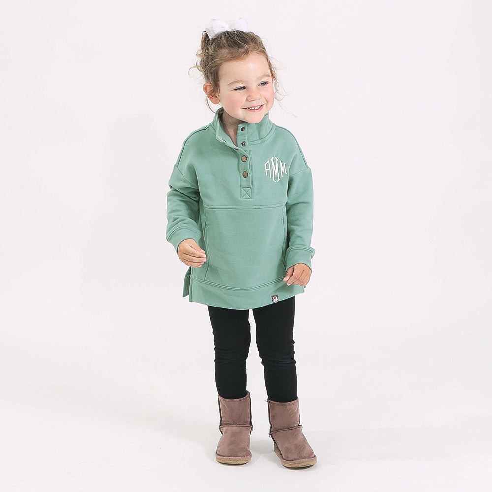 Monogrammed Kids Pullover | Sage