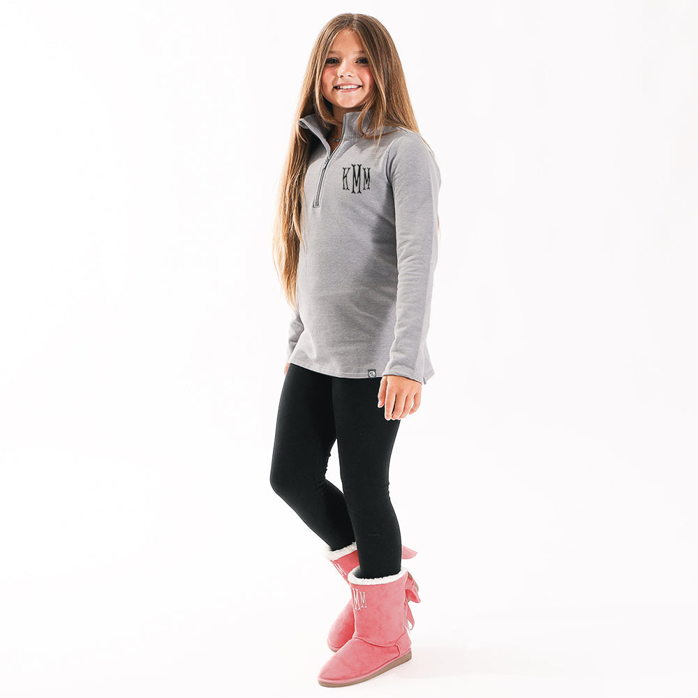 Monogrammed Kids Pullover Sweatshirt | Heathered Gray